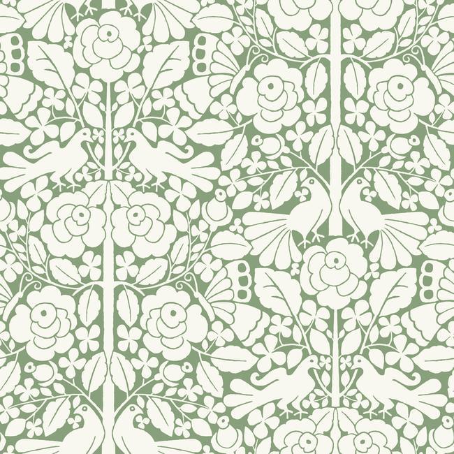 Magnolia Home Fairy Tales Wallpaper - Magnolia Green
