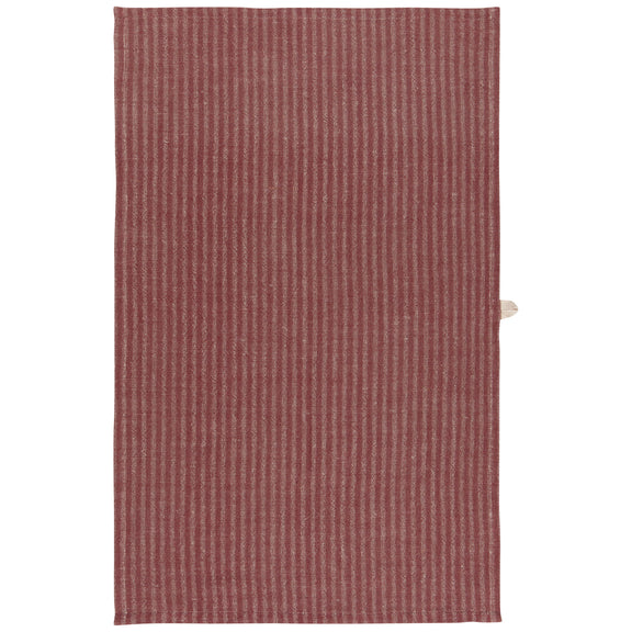 Linen Stripe Dishtowel - Wine