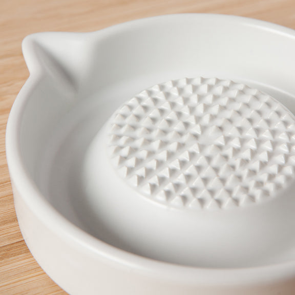 Grater Plate for Ginger/Garlic/Parmesan white round