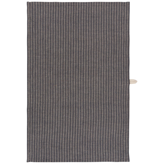 Linen Stripe Dishtowel - Midnight