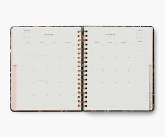 Rifle Paper Co 2024 17-Month Large Spiral Planner - Peacock