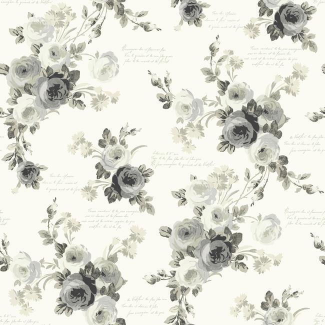 Magnolia Home Heirloom Rose Peel & Stick Wallpaper - Gray and Buff