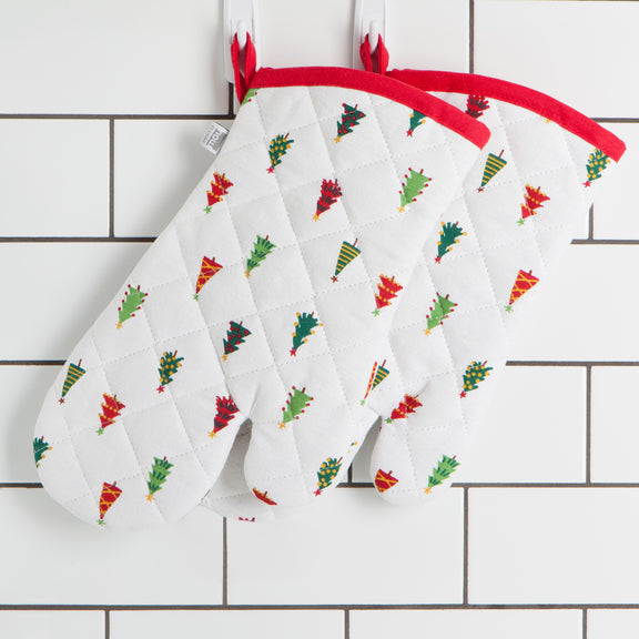 Pot Holder Oven Mitt Set - Merry And Bright