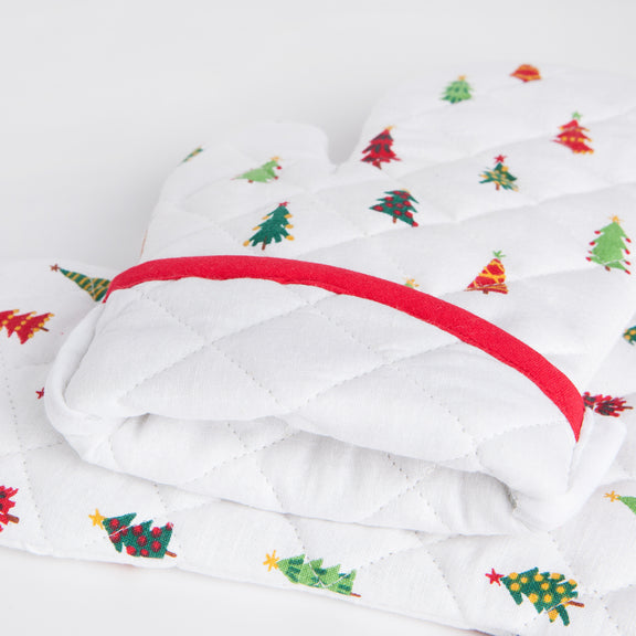 Pot Holder Oven Mitt Set - Merry And Bright