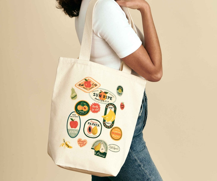 Rifle Paper Co Canvas Tote Bag - Fruit Stand