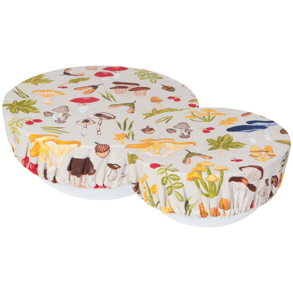 Bowl Cover Set of 2 - Field Mushrooms