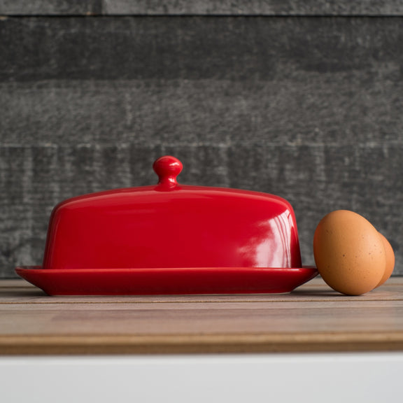Rectangle Butter Dish - Red