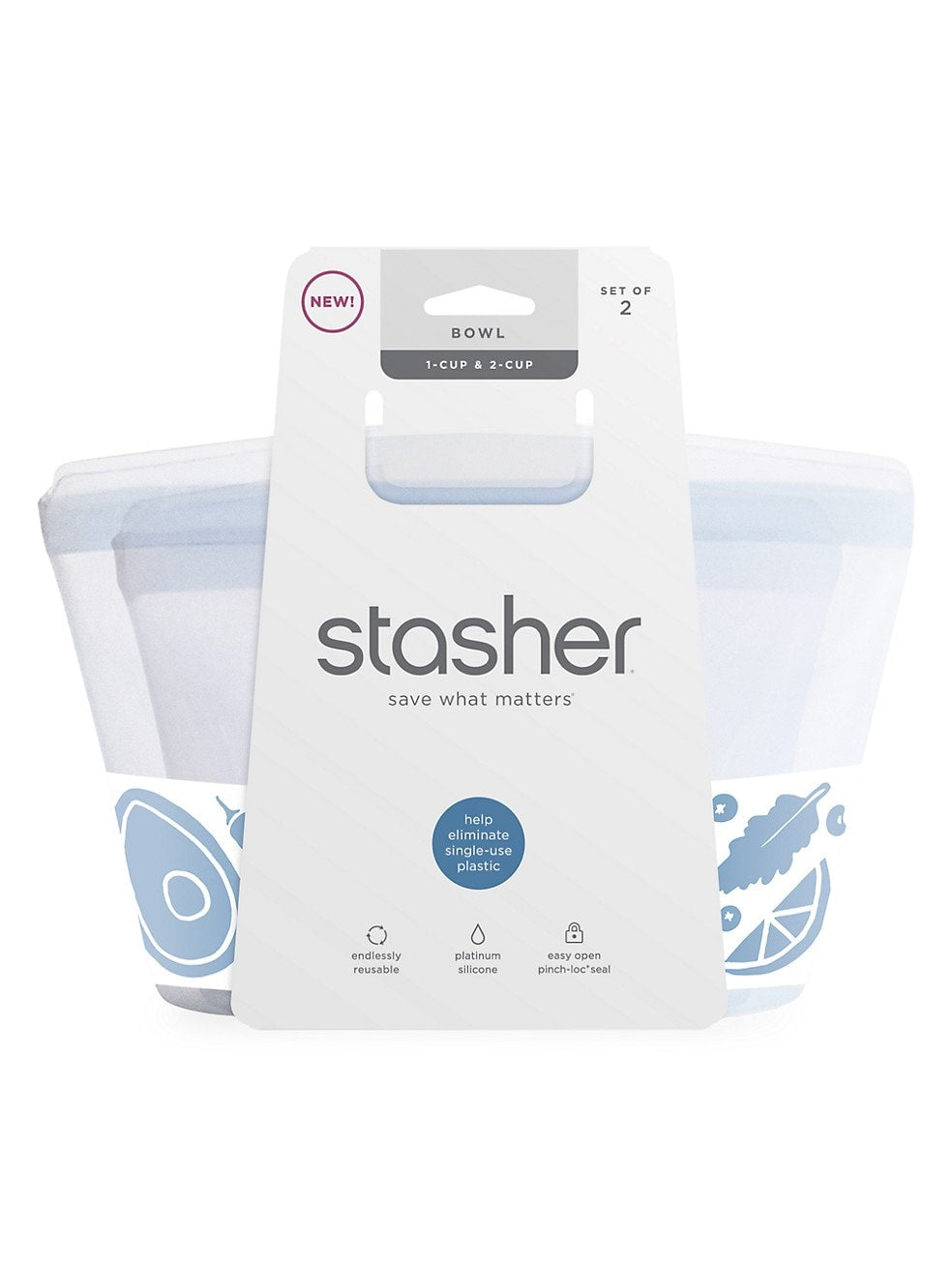 Stasher Bowl 2 Piece Bundle - Clear