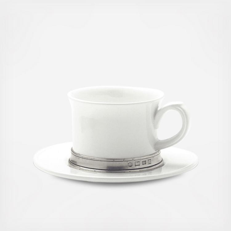 Match Pewter Convivio Cappuccino Cup & Saucer