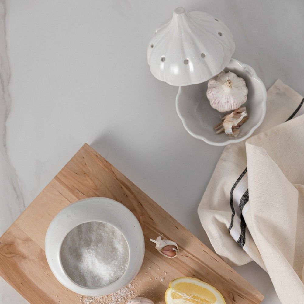 Fattoria Garlic Canister - White