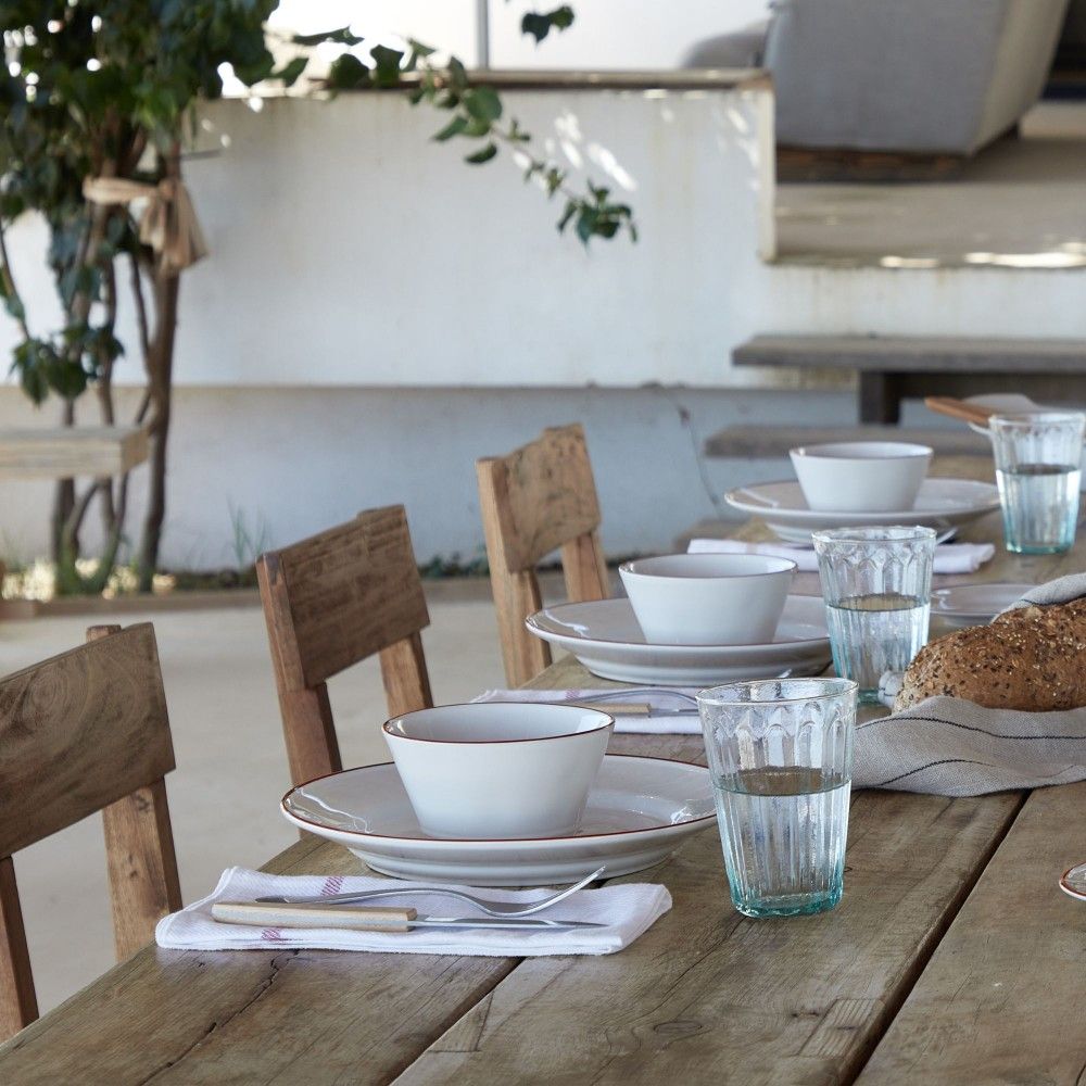 Beja Cereal Bowl Set - White Red