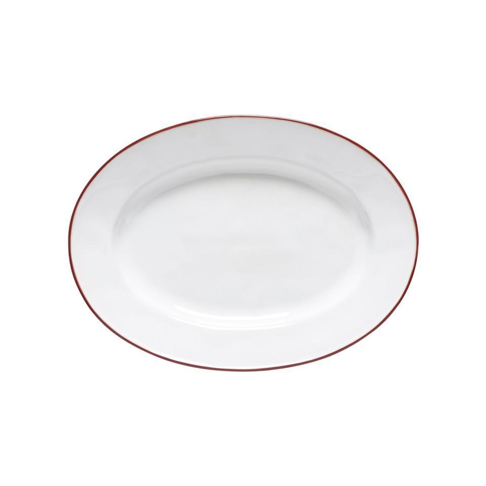 Beja Medium Oval Platter - White Red