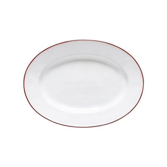 Beja Medium Oval Platter - White Red