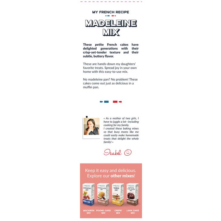 Madeleine Baking Mix