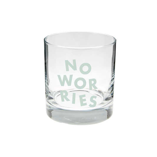 No Worries Rocks Glass