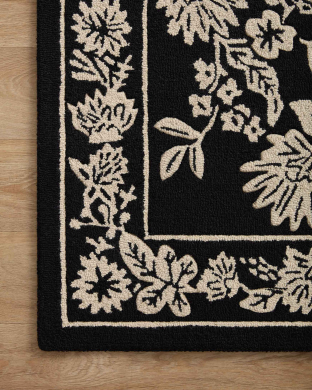 Rifle Paper Co x Loloi Arboretum Rug - Aviary Black