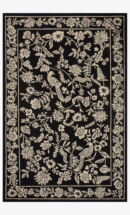 Rifle Paper Co x Loloi Arboretum Rug - Aviary Black