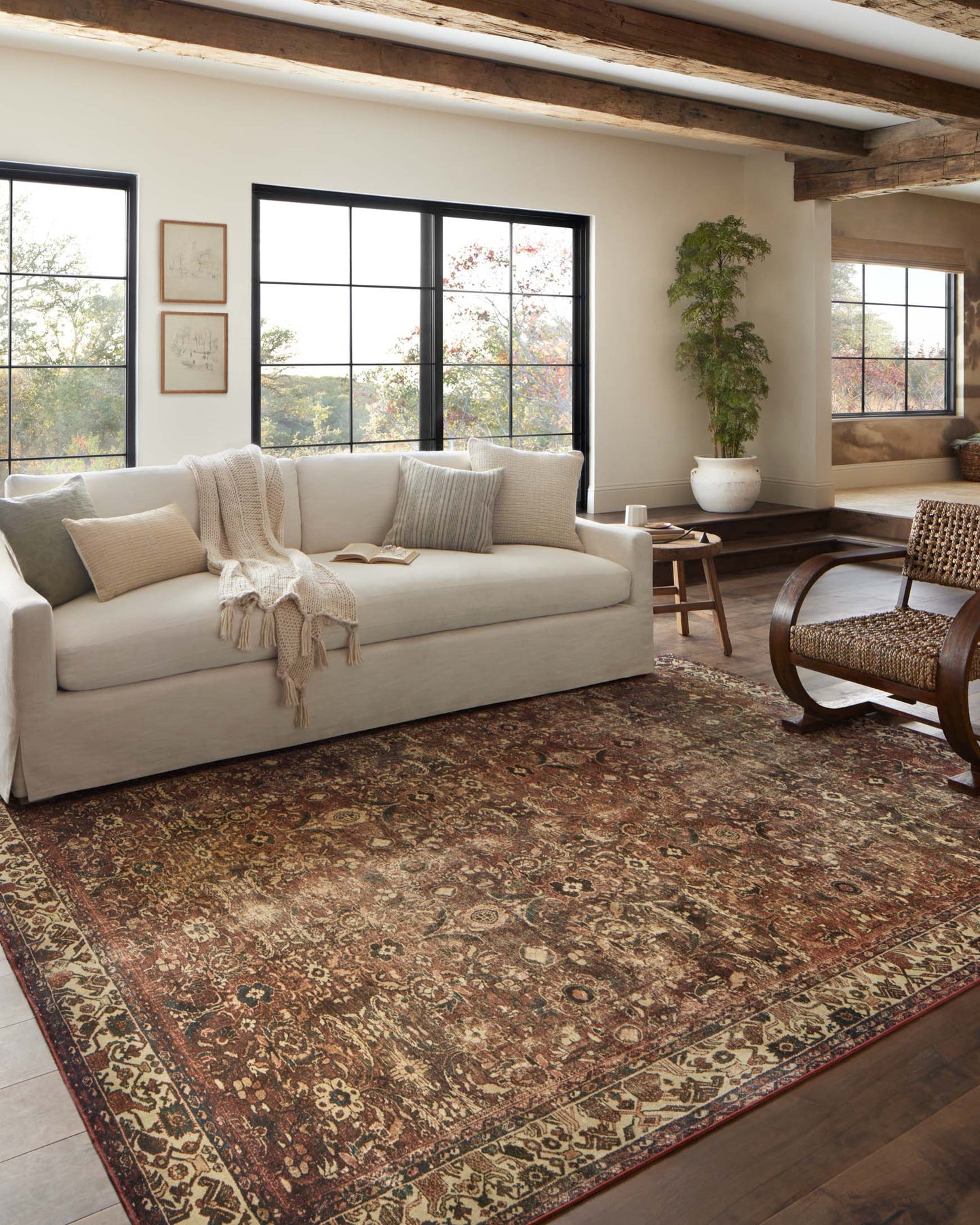 Magnolia Home x Loloi Banks Rug - Brick Ivory