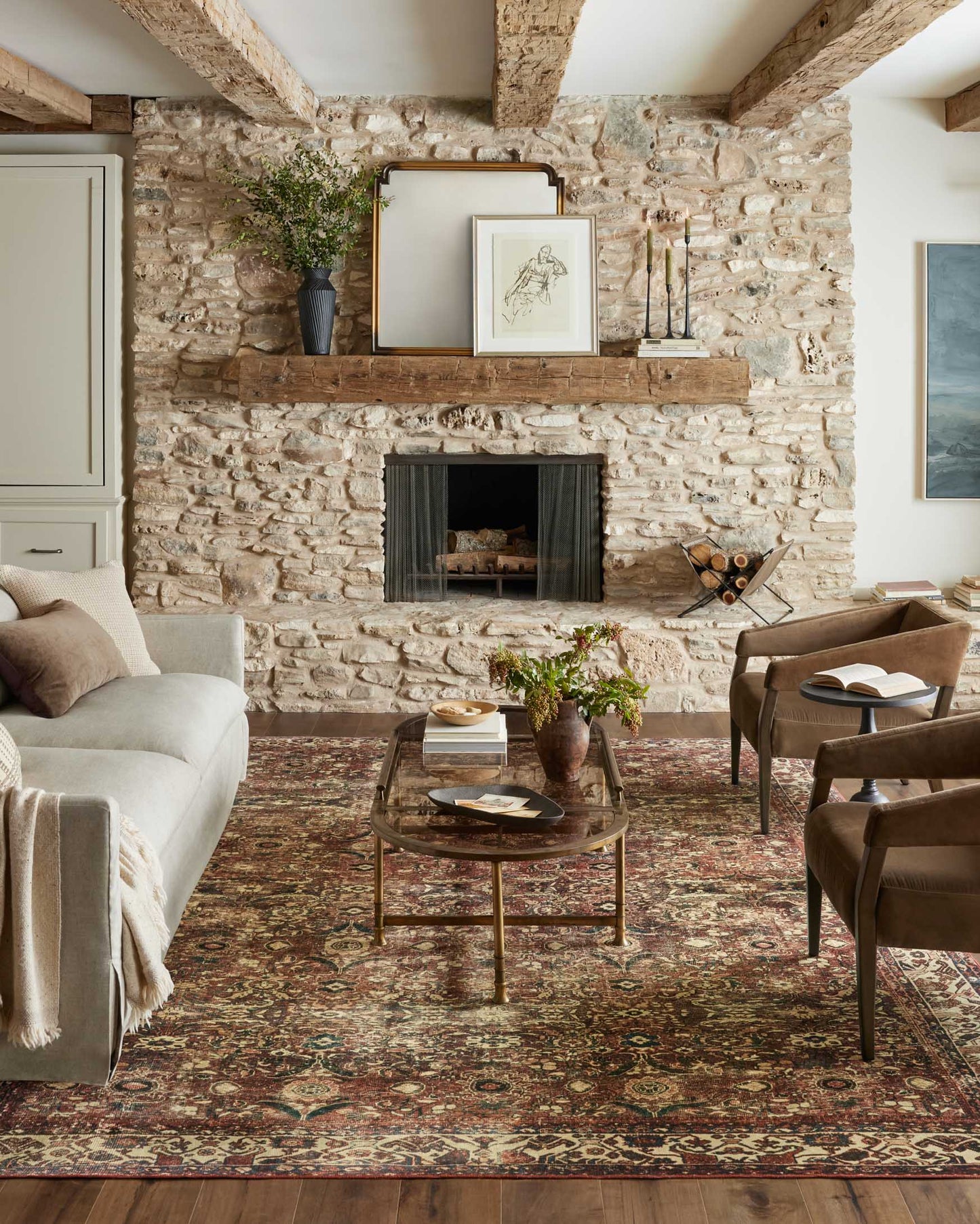 Magnolia Home x Loloi Banks Rug - Brick Ivory