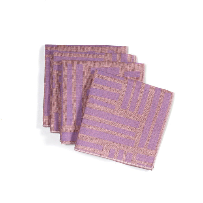 Hand Printed Cocktail Napkin Set - Amethyst