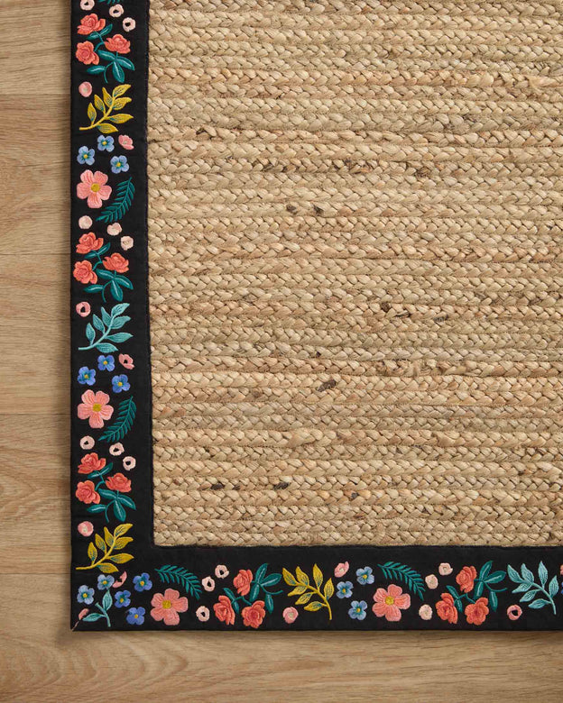 Rifle Paper Co x Loloi Costa Rug - Wildwood Natural & Black