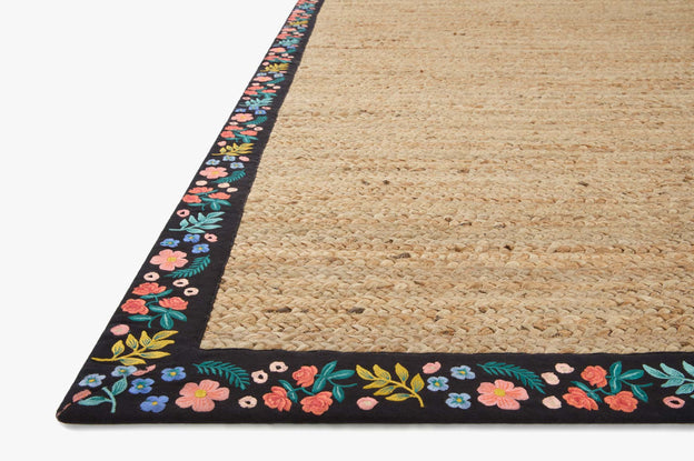 Rifle Paper Co x Loloi Costa Rug - Wildwood Natural & Black