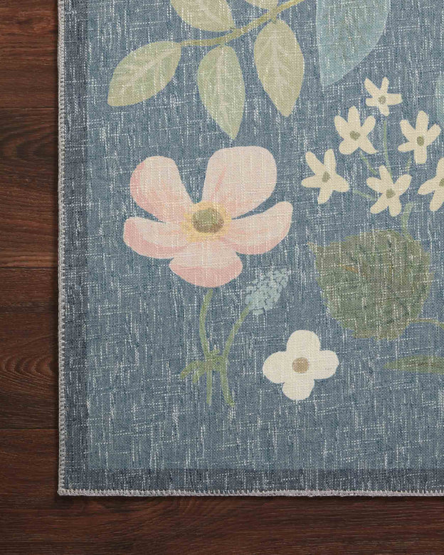 Rifle Paper Co x Loloi Cotswolds Rug - Strawberry Fields Teal