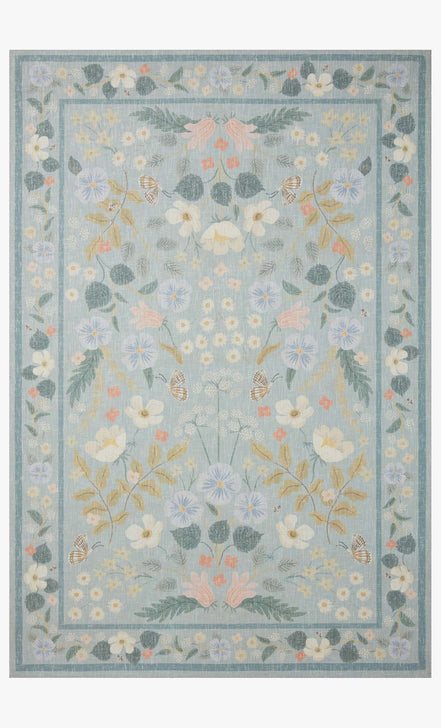 Rifle Paper Co x Loloi Cotswolds Rug - Willow Sky