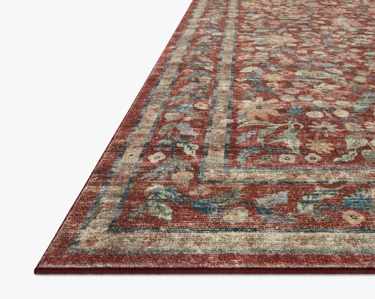Rifle Paper Co x Loloi Courtyard Rug - Eve Crimson