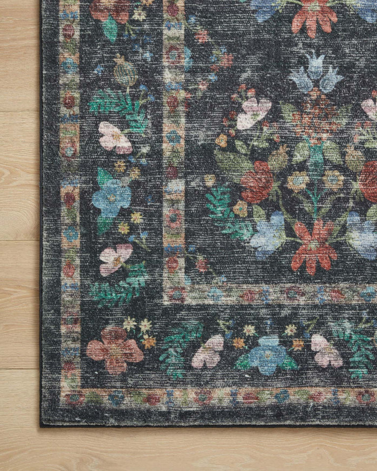 Rifle Paper Co x Loloi Courtyard Rug - Seville Charcoal