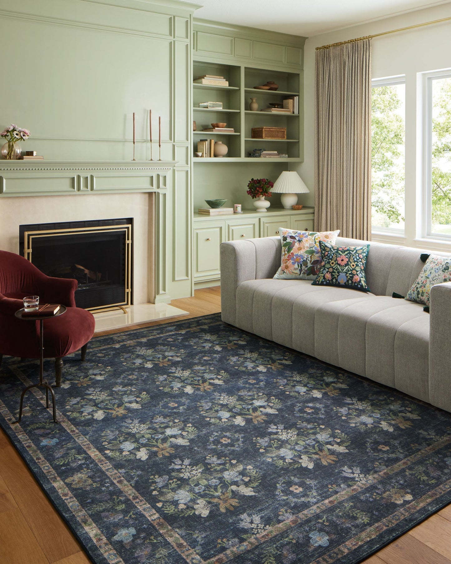 Rifle Paper Co x Loloi Courtyard Rug - Seville Navy (Final Sale)