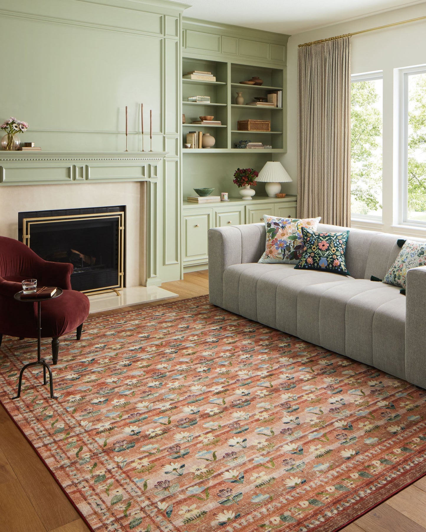 Rifle Paper Co x Loloi Courtyard Rug - Hadley Terracotta
