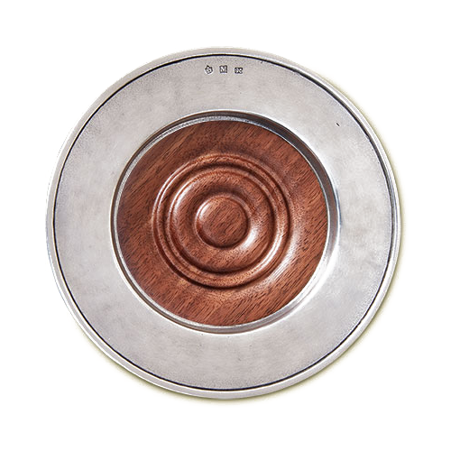 Match Pewter Convivio Bottle Coaster with Wood Insert