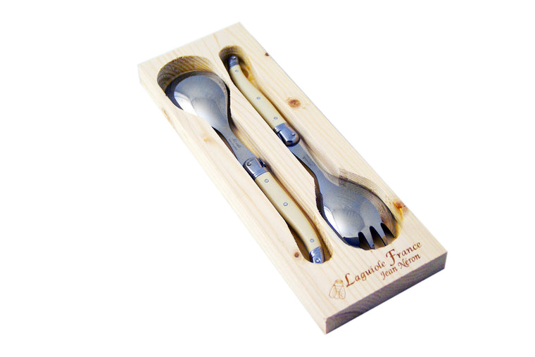 Laguiole Salad Serving Set - Ivory