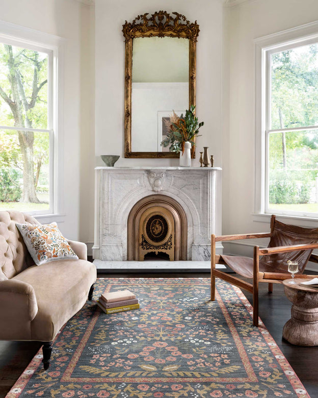 Rifle Paper Co x Loloi Fiore Rug - Florence Navy & Rust