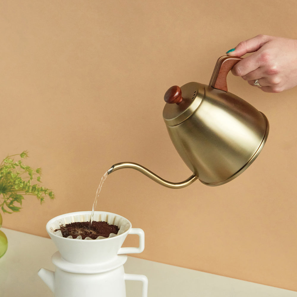 Stainless Steel Gooseneck Kettle - Brass