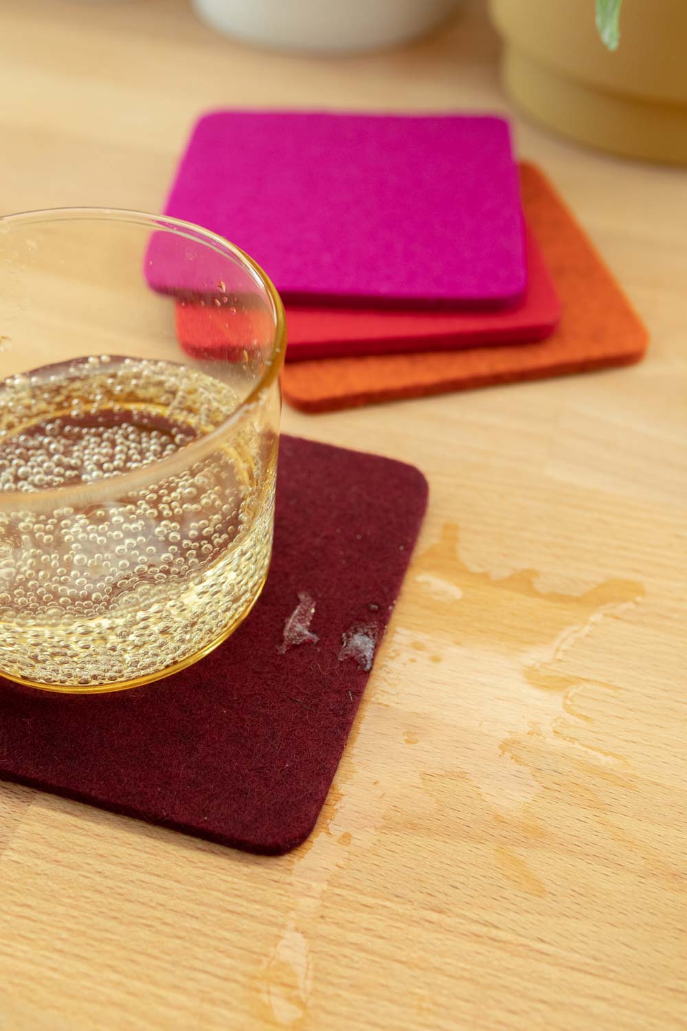 Graf Square Coaster Pack - Bordeaux
