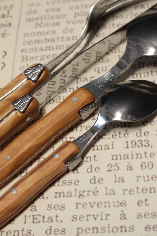 Laguiole Flatware Set of 24 - Olivewood