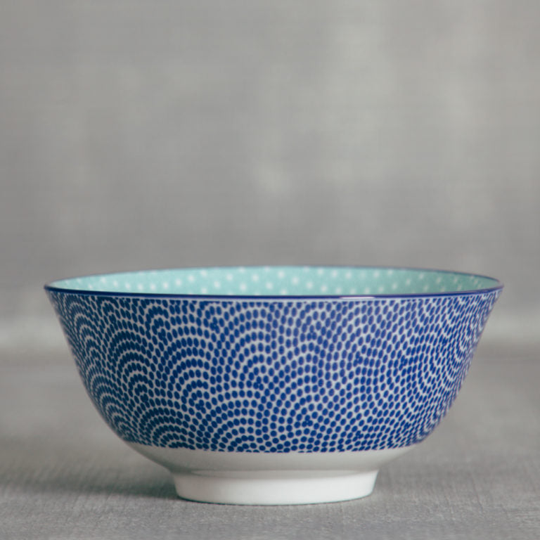 Stamped Bowl - Blue Wave