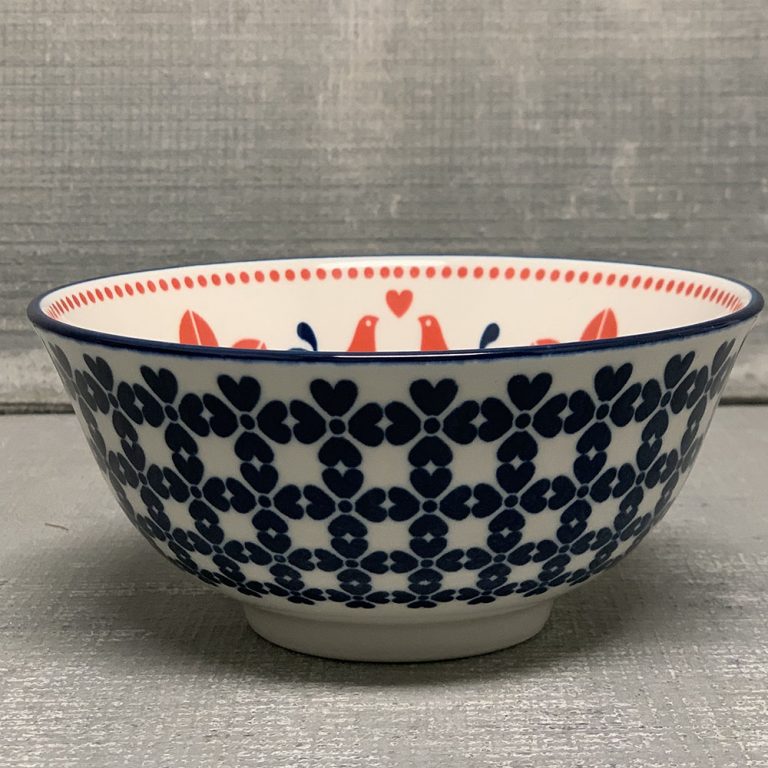 Stamped Bowl - Navy Bird