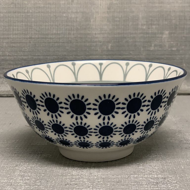 Stamped Bowl - Black Navy Sun
