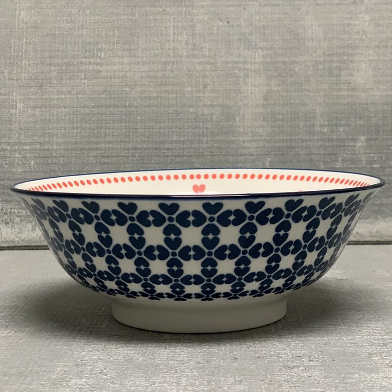 Stamped Serving Bowl - Navy Bird