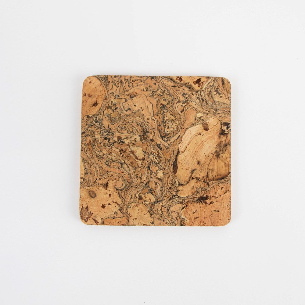 Natural Cork Square Coaster Set