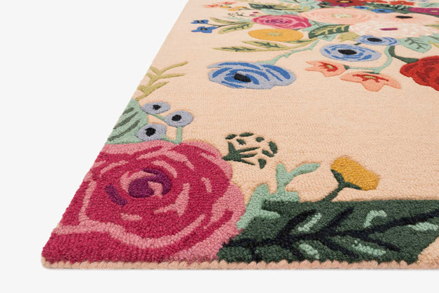 Rifle Paper Co x Loloi Les Fleurs Rug - Juliet Rose Bouquet Blush