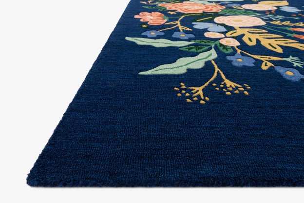 Rifle Paper Co x Loloi Les Fleurs Rug - Floral Vines Indigo (Final Sale)