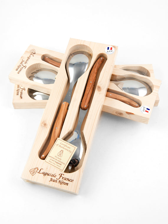 Laguiole Salad Serving Set - Olivewood