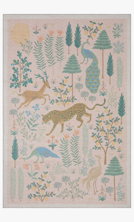 Rifle Paper Co x Loloi Menagerie Rug - Les Fauves Blush