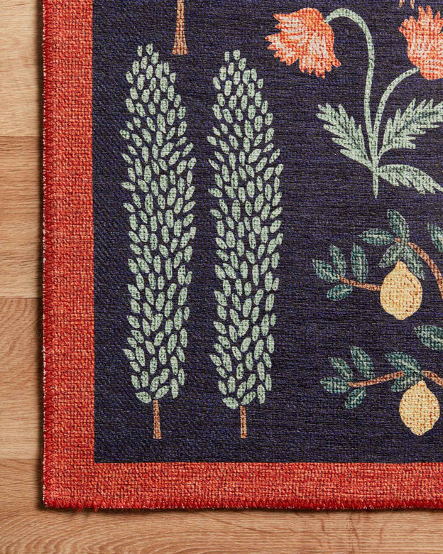 Rifle Paper Co x Loloi Menagerie Rug - Les Fauves Black