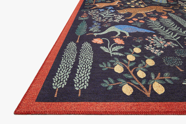 Rifle Paper Co x Loloi Menagerie Rug - Les Fauves Black
