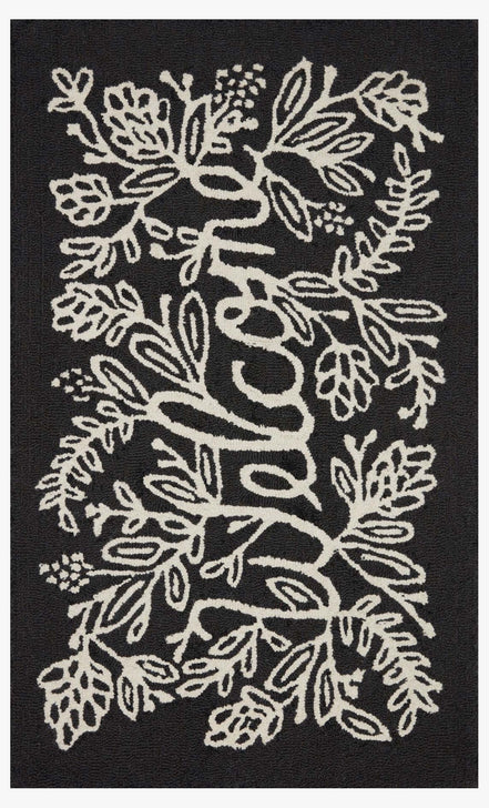 Rifle Paper Co x Loloi Minnie Rug - Welcome Black